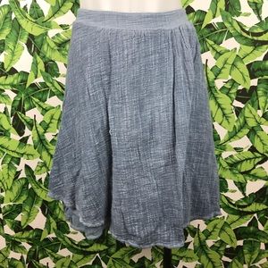 5 for $25 Tina + Jo Blue Woven Faux Wrap Skirt